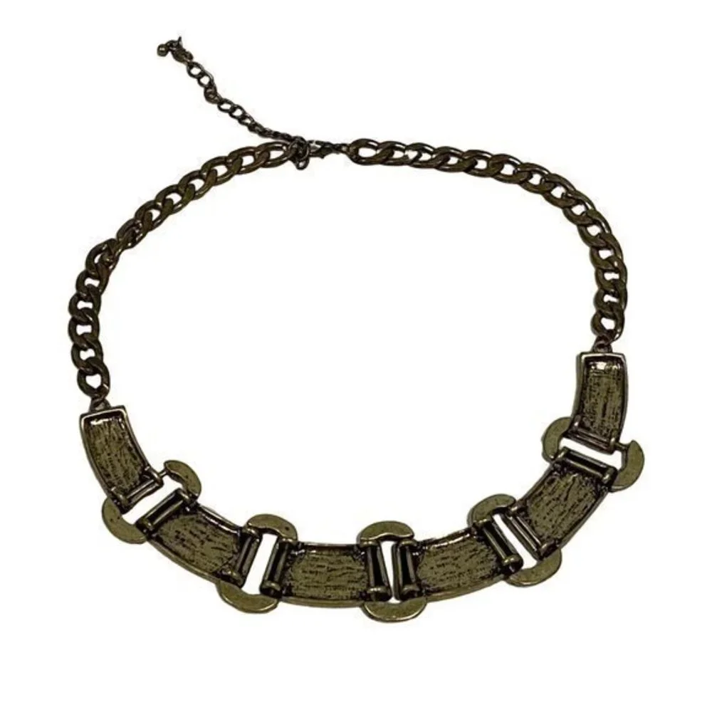 Brass Tone‎ Statement Chain Style Necklace